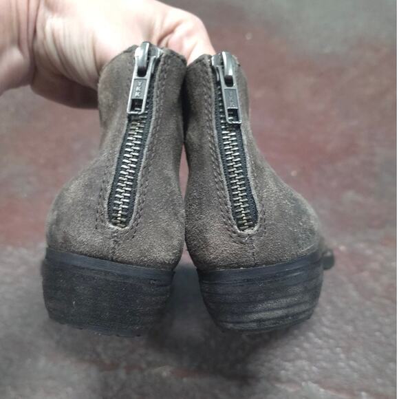 Born Women Kerri Avola Ankle Boots US 8 M brown leather suede low heel zipper - Picture 8 of 10